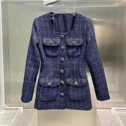 Women's Jackets Style Women Coat Single Breasted Long Sleeve Bright Wire Multi Pocket Pearl Buttons Lady 230222