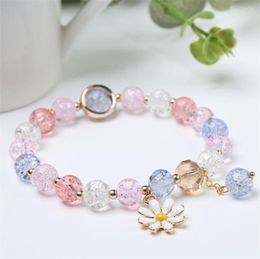 Strand Fashion Colour 8MM Little Daisy Bracelet On Hand For Women Jewellery Party Gift Set Handwork