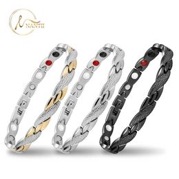 Link Chain Nantii Magnetic Bracelet for Women Fashion Dragon Pattern 4IN1 Bio Elements Magnets Healing Stainless Steel Bracelets G230222