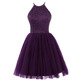 Short Homecoming Dresses Beading Sexy Backless Party Gowns Ball Gown Little Princess Birthday Mini Prom Graudation Cocktail Party Gowns 10