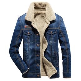 Giacca di jeans fodera di sherpa casual maschile giacca jean invernale con giacche da camionista in pelliccia cowboy coat304i