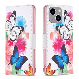 Phone Cases For Iphone 15 14 13 12 11 Mini Plus Max X XR XS 8 7 Wallet Patterns Flower Leather Cover Case Fundas Luxury