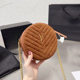 Womens Designer V-stitch Round Vanity Box Bags Chevron line Quilted Nubuck Rubbed/Calfskin Genuine Leather Cosmetic Case GHW Crossbody Shoulder Handbags