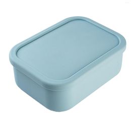 Dinnerware Sets Silicone Bento Box Containers With 3 Compartments Stackable Storage Container Lid For Lunch