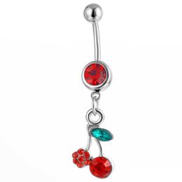 Navel Bell Button Rings D0164 Cherry Body Piercing Jewellery Belly Drop Delivery Dhgarden Dhhrb