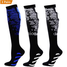 5PC Socks Hosiery 3 Pairs Lot Pack Compression Socks Knee High Soccer Stockings Compression Socks Running Men Sports Women Floral Prints Stockings Z0221