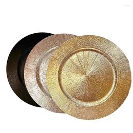 Table Mats 8Pieces/set Europe Diameter 33cm Gold/Silver Plastic Plates Insulation Dishes Heat Resistant Mat GRP01