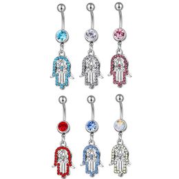 Navel Bell Button Rings D0754 Hand Belly Ring Mix Colors Drop Delivery Jewelry Body Dhgarden Dhmrb