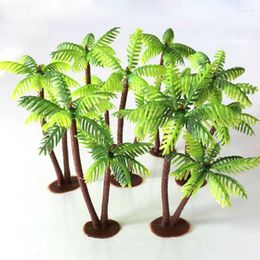 Decorative Flowers Artificial Plant Coconut Tree Miniature Bonsai Plastic Craft Micro Landscape DIY Party Fake Plants Desktop Decoration