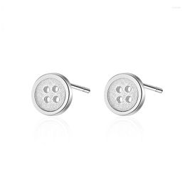 Stud Earrings S925 Sterling Silver Round Buttons Women's Fashion Jewellery Gifts For Couples Love