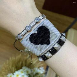 Strand ZHONGVI Punk Charm Bracelet Heart Beads Bracelets Women Men Mexican Miyuki Pulseras Mujer Moda 2023 Woven Jewelry Gift Wholesale