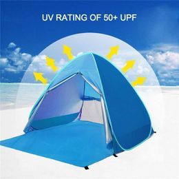 Tents and Shelters Quick Automatic Opening Camping Tent Beach Tent Antiuv Sun Shelter Ultralight Tent Beach Sun Shade Awning Fit 23 Person J230223