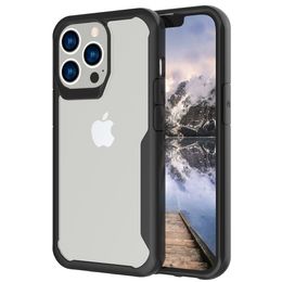 Shockproof Slim Fit Clear PC Cases Back with TPU Soft Edge Protective Cover For iPhone 14 Pro Max/14 Plus/14 6.1/13/12