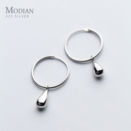 Dangle Chandelier Modian Simple Water Drops Earrings for Women Genuine 925 Sterling Silver Geometric Earring Fashion Fine Jewelry Bijoux 230223