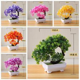 Decorative Flowers 2PCS 19x19cm Home Accessories Decoration Green Eucalyptus Tree Artificial Plants Bonsai Bedroom Living Room Plantas