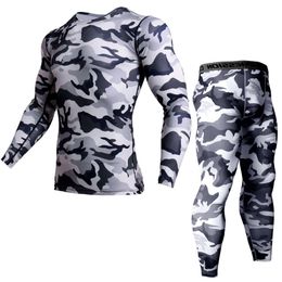 Mens Tracksuits Long sleeve tight Tshirt s camouflage mens fitness 3D quick drying clothes 230223