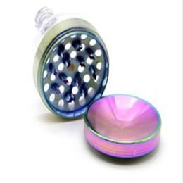 Three level dazzling color zinc alloy funnel smoke mill 63mm concave vertical metal metal smoke grinder