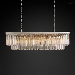 Chandeliers American Crystal LED Light Rectangular Foyer Living Room Dininglighting High Quality Chandelie
