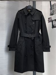 NEW CLASSIC! fashion brand design England trench coat/high quality thick cotton middle long style slim fit trench/ladies trench for spring and autum KENF450 size S-XXL