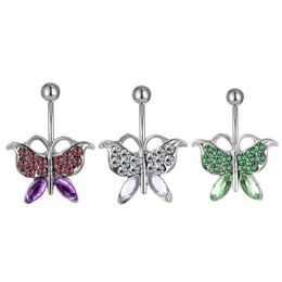 Navel Bell Button Rings D0208 Butterfly Belly Stud Mix Colors Drop Delivery Jewelry Body Dhgarden Dhcdb