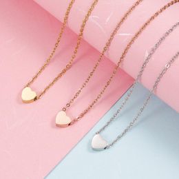 Chains High Qualit 316L Stainless Steel Gold Colour Love Heart Necklaces For Women Chokers Trend Fashion Festival Party Gift Jewellery