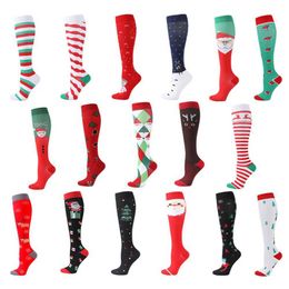 5PC Socks Hosiery Christmas Stripped Cotton Long Tube Socks Outdoor Cycling Sports Breathable Compression Socks Women's Socks Z0221