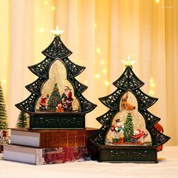 Christmas Decorations 2023 Creative Tree Music Box Rotatable Musical Toy For Wedding Home Decor Ornament Kids Gift