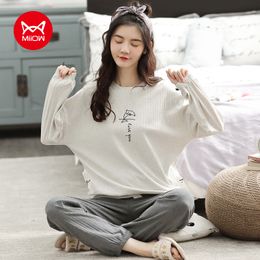 Women's Sleepwear MIIOW Corduroy Pajamas for Women Winter Cotton Loungewear Sets Cute Comfortable Sleepwear Loose Long Sleeve Clothes Lingerie 230223