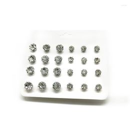 Stud Earrings 12 Pairs/set Modern Women's 2023 Crystal Women Jewelry Accessories Piercing Ball Earring Kit