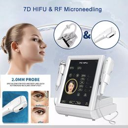 Portable Big Screen Multi-Functional Beauty Equipment 7D HIFU Gold Fractional RF Microneedle Machine Wrinkle Removal Fat Burning Stretch Mark Treatment Device