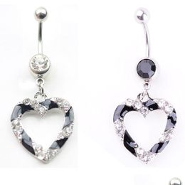 Navel Bell Button Rings D0175 Heart Mix Colors Belly Ring Drop Delivery Jewelry Body Dhgarden Dhh1A