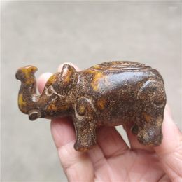 Pendant Necklaces Antiques Miscellaneous Crafts Jade Auspicious Elephant Ornament Handlebars Statue