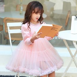 Girl's Dresses Girl Dress Baby Fashion Sequins Decoration Wedding Evening Princess Dress Daily Casual Party Dress Tulle Patchwork Trend Dress Z0223