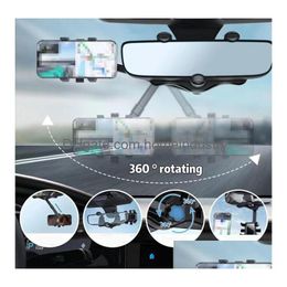 Other Home Garden New Car Mobile Phone Bracket Rearview Mirror Driving Recorder Navigation Brackets Mtifunctional Extension Drop De Dhxoa