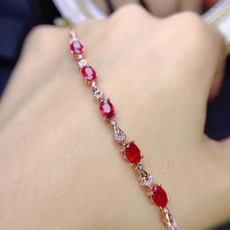 Cluster Rings 925 Sterling Silver 18k Gold Bracelet For Women Natural Ruby Gemstone High End Prom Party Fashion Necklace Trendy Gift