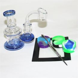 4.5 inch glass bong mini recycler bubbler water pipes hookahs dab rigs with 14mm bowl and quartz banger