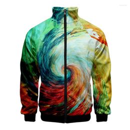 Men's Hoodies 3d Stand Collar Hoodie Three-dimensional Vortex Costume Hip Hop Men Women Zipper Jackets Long Sleeve Sweatshirts Tops