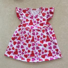 Girl Dresses Dress Boutique Children Clothes Summer Flutter Heart Pattern Baby Clothing