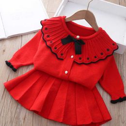 Girl's Dresses 2023 spring Toddler Baby Girl Clothes Autumn Winter Children Knitted Sweater Dress Suit 2Pcs Kids Clothing For Girls Dress