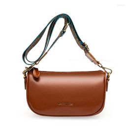 Evening Bags Brand Fashion Trend Sling Korean Designer Handbag Women'S Genuine Leather Saddle Casual Vintage Tote Lady Shoulder