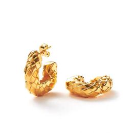 BOTIEGA Scaly pattern Earrings designer Studs dangle for woman Gold plated 18K official reproductions classic style Never fade anniversary gift 018