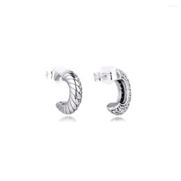 Hoop Earrings Sparking Shinning Sterling Silver Jewellery For Woman DIY Wedding Gift Party Make Up Accessories