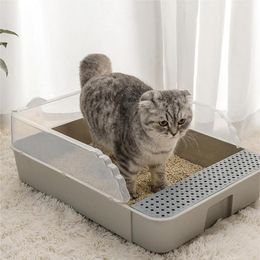 Other Cat Supplies s Litter Box Pet Toilet Basin Semi-Closed Dog Clean Sandbox Tray Kitten Scooper Anti Splash box 230222