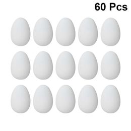 Party Decoration 60PCS Imitation Plastic Eggs Models DIY Colored Drawing Funny Lifelike for Painting Graffiti Easter holiday decoration Y2302