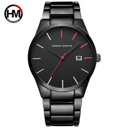 Wristwatches Anke Store Quartz Creative Red&Black Stainless Steel Band Business Men Top Watches De Luxo Waterproo