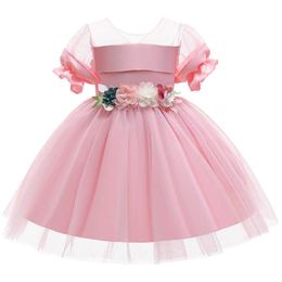 Girl's Dresses New Girls Flower Summer Dress Girl Princess Tutu Dresses Girl Party Kids Children Gown Vestidos Formal Dress Infant Clothes Z0223