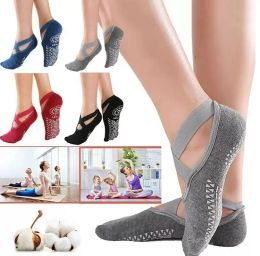 Party Favour Women Breathable Towel Bottom Yoga Socks Silicone Non-Slip Bandage Pilates Sock Ladies Ballet Dance Fitness Workout Cotton Socks