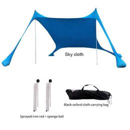 Tents and Shelters Beach Tent Sun Shade 210150160cm AntiUV Large Beach Canopy with 2 Poles Pop Up Sun Shelter Outdoor Fishing Tent J230223