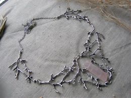 Pendant Necklaces Enchanted Forest Branch Elf Natural Quartz Necklace Witch Pagan Gift Healing Crystal Alternative Gothic Jewelry