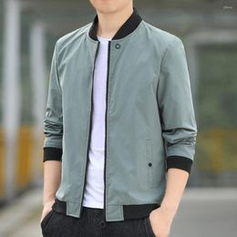 Men's Jackets Skin-touch Ribbed Cuff Cargo Coat Baseball Jacket Anti Pilling Pockets Male Clothes